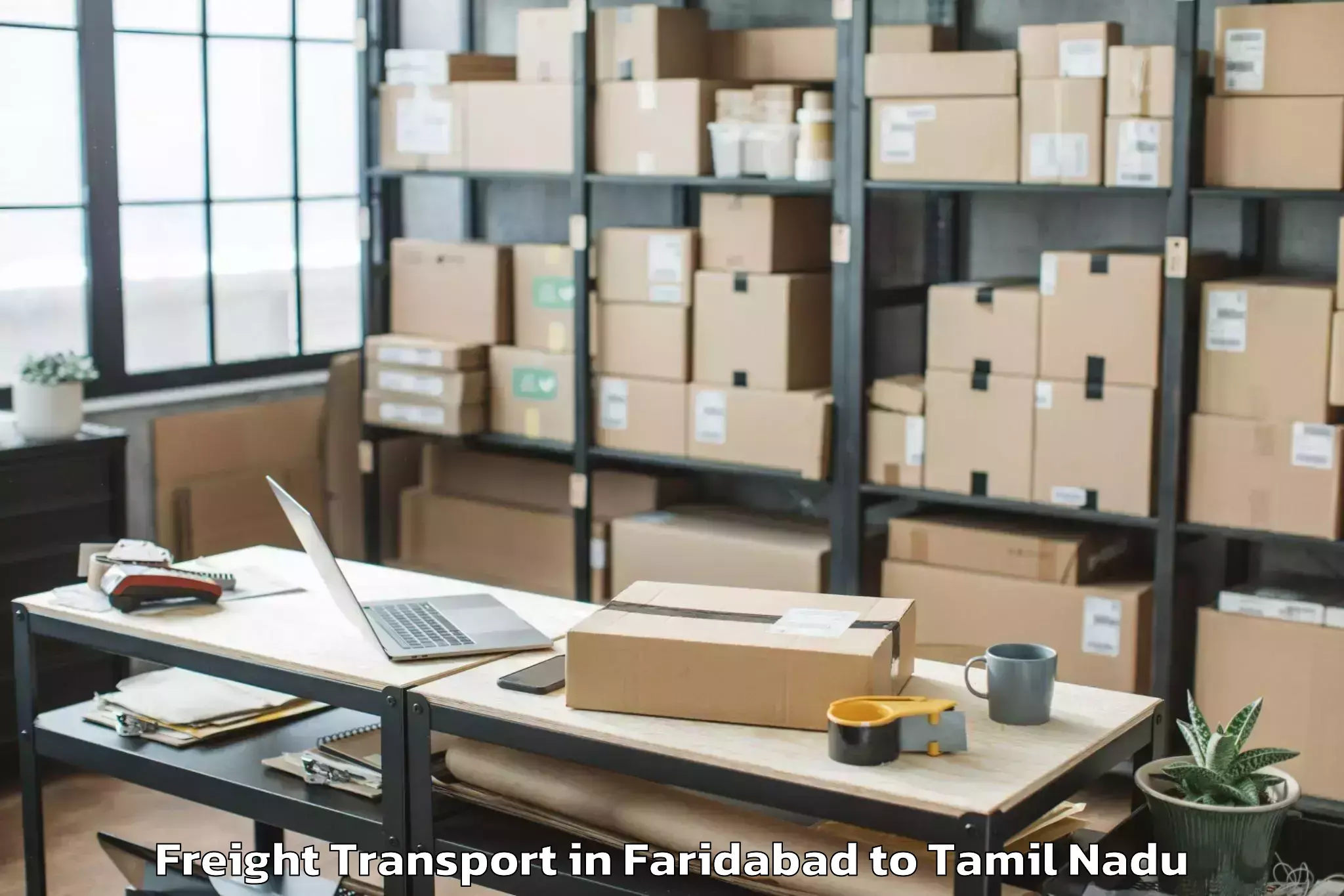 Book Your Faridabad to Peelamedu Airport Cjb Freight Transport Today